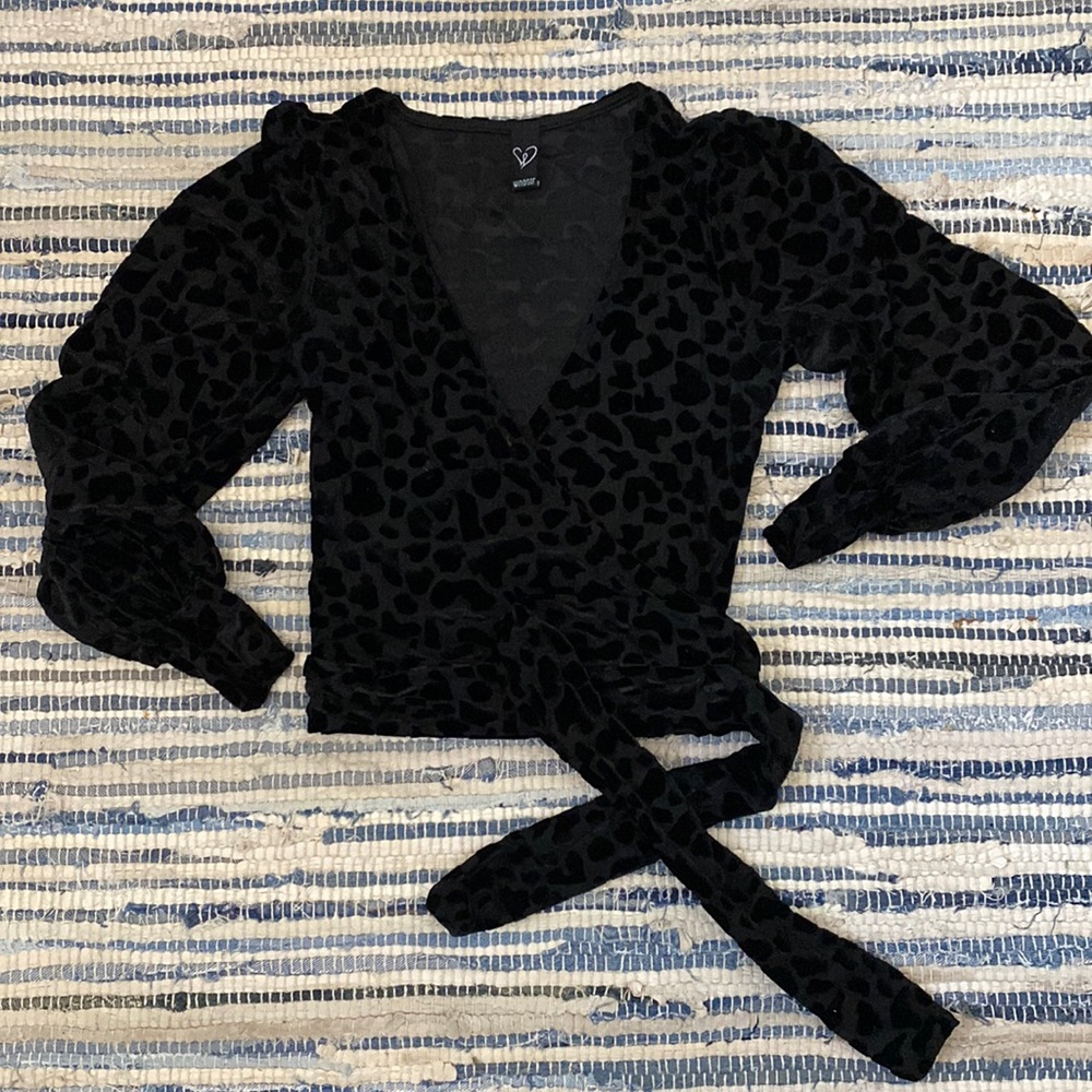 Windsor Velvet Long Sleeve Wrap Top